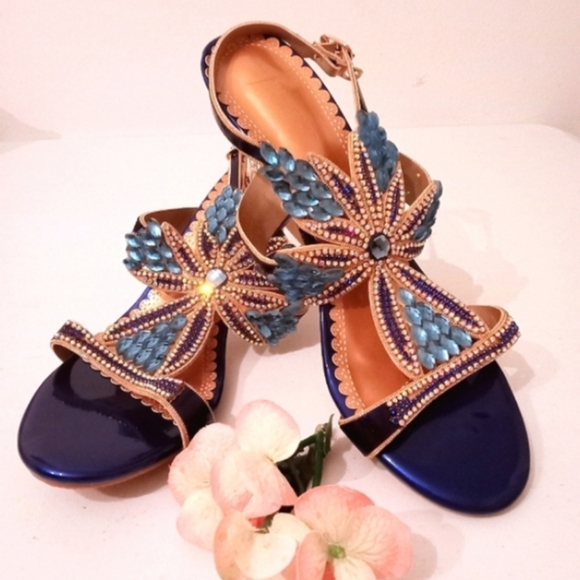 🎁 FREE GIFT IS INCLUDED 🎁 NWT NIB Rhinestone Slingback Heels Women Shoes - Picture 7 of 16